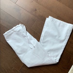 White scrub pants